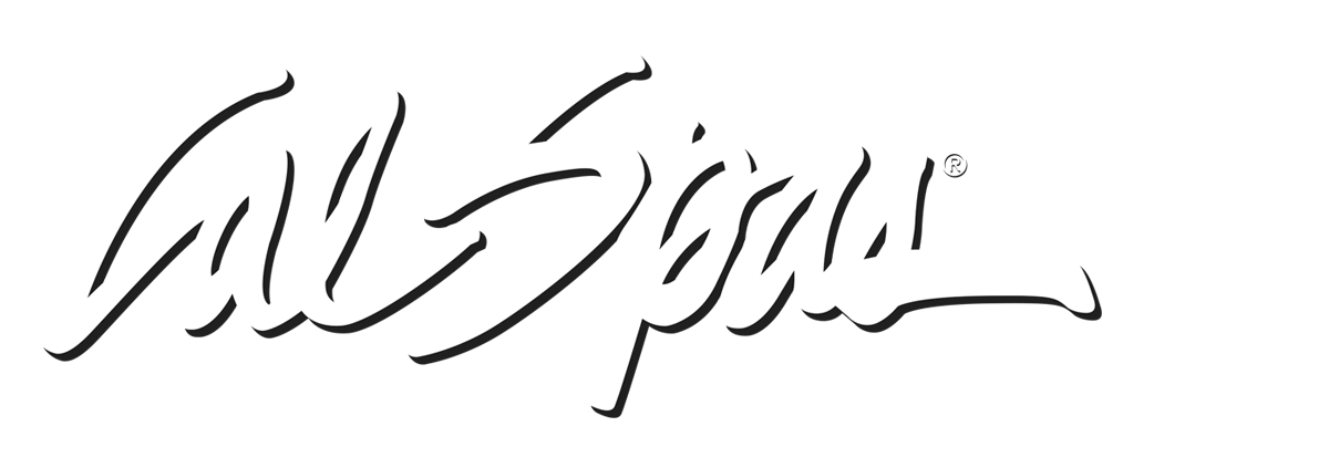 Calspas White logo hot tubs spas for sale Lake Forest